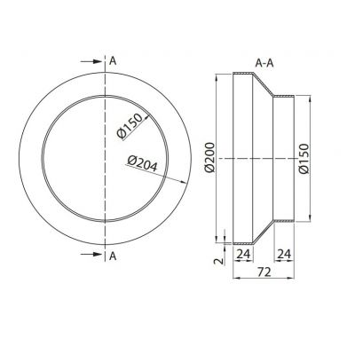 Redukcja  PVC fi 200/150