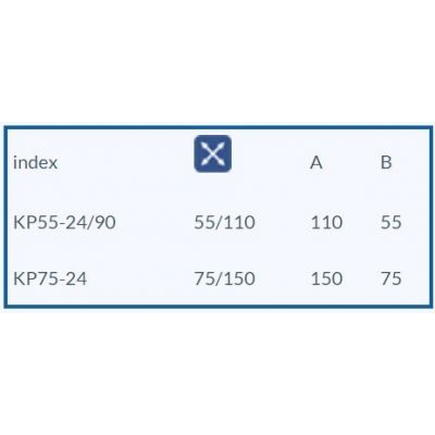 Kolano poziome 90 stopni 55x110 KP55-24/90