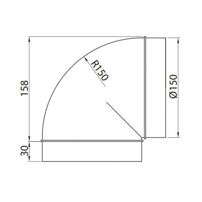 Kolano 90°  fi 150
