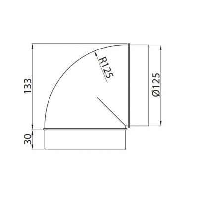 Kolano 90°  fi 125