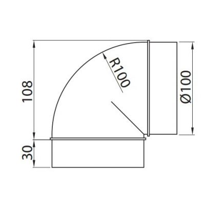 Kolano 90°  fi 100