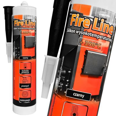 Uszczelniacz silikon wysokotemperaturowy wydajny czarny Fire Line 350°C