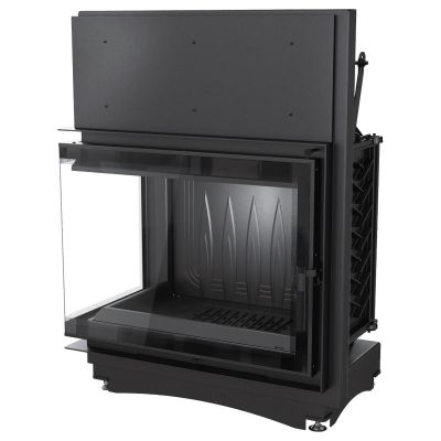 Wkład kominkowy narożny lewy żeliwny AMELIA DECO 21kW | ø200mm