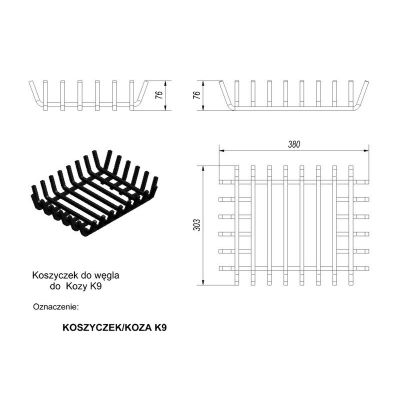 Koszyczek do węgla do pieca KOZA K9