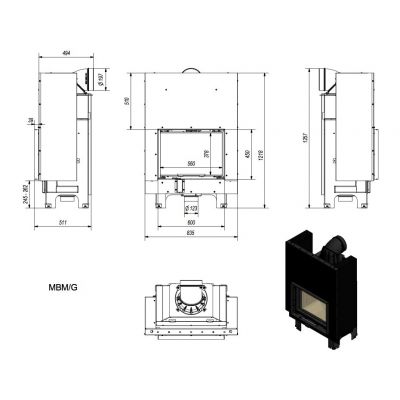 Wkład kominkowy 10 kW MBM G gilotyna
