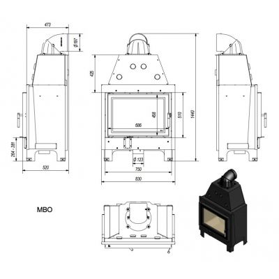 Wkład kominkowy 15 kW MBO