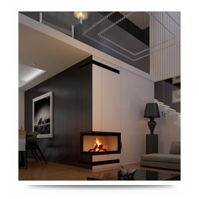 Wkład kominkowy 13 kW MBZ P BS G prawy, gilotyna (szyby łączone bez szprosa)