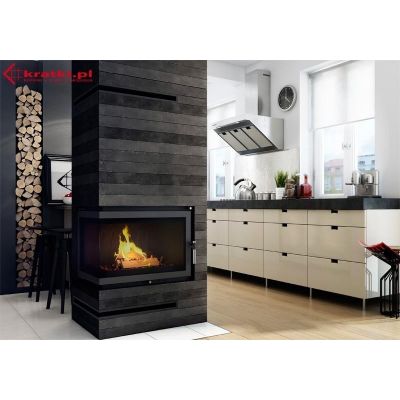 Wkład kominkowy 18 kW OLIWIA lewy (szyby łączone bez szprosa)